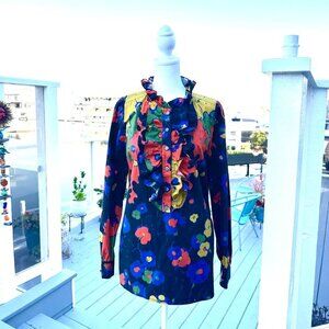 J. Crew Ruffle Front Classic Fit Boy Shirt Ratti Melting Floral